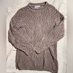 Vintage Cotton Forever Tan Knit Pullover Sweater